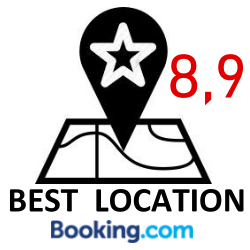 A logo for the best location on booking.com.