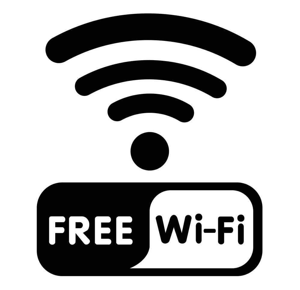 A free wi-fi icon on a white background.