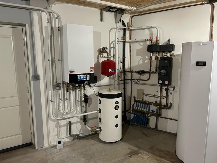 Chaudière à gaz dans une chaufferie