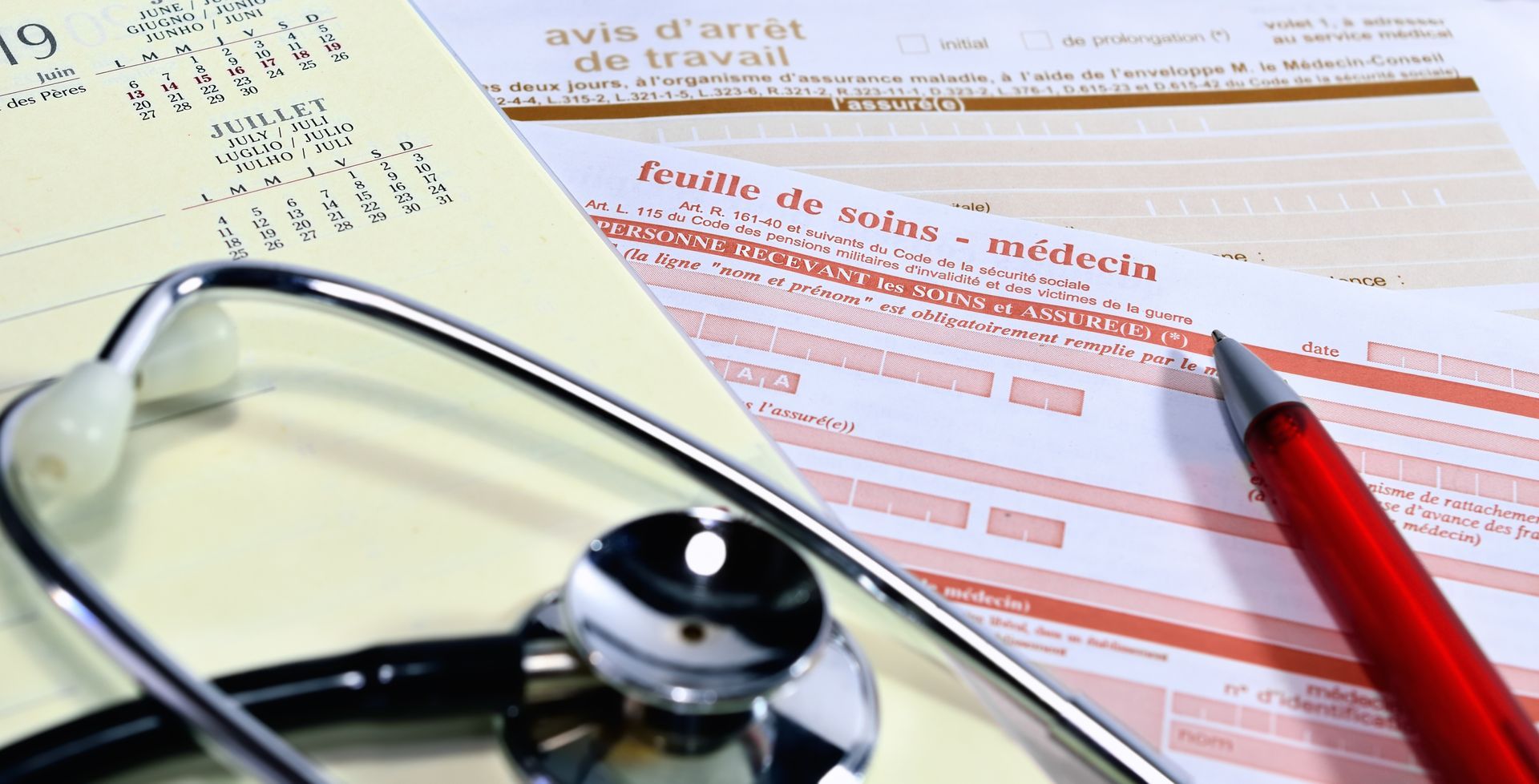 Matériel médical et feuille de soins