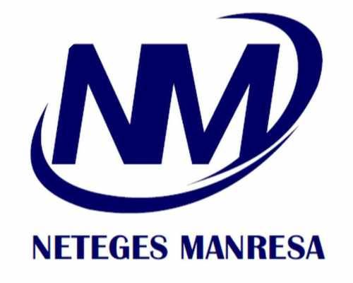 Logotipo NM azul con swoosh, texto "NETEGES MANRESA".