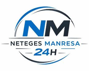 Logotipo NM azul con swoosh, texto "NETEGES MANRESA".