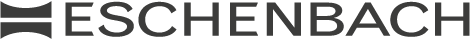 Logo mit dem Wort ESCHENBACH in fetter, serifenloser Schrift. Das E wird durch ein Design ersetzt.