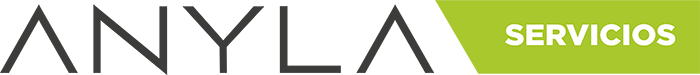 Un logotipo verde y negro para Anyla Servicios.