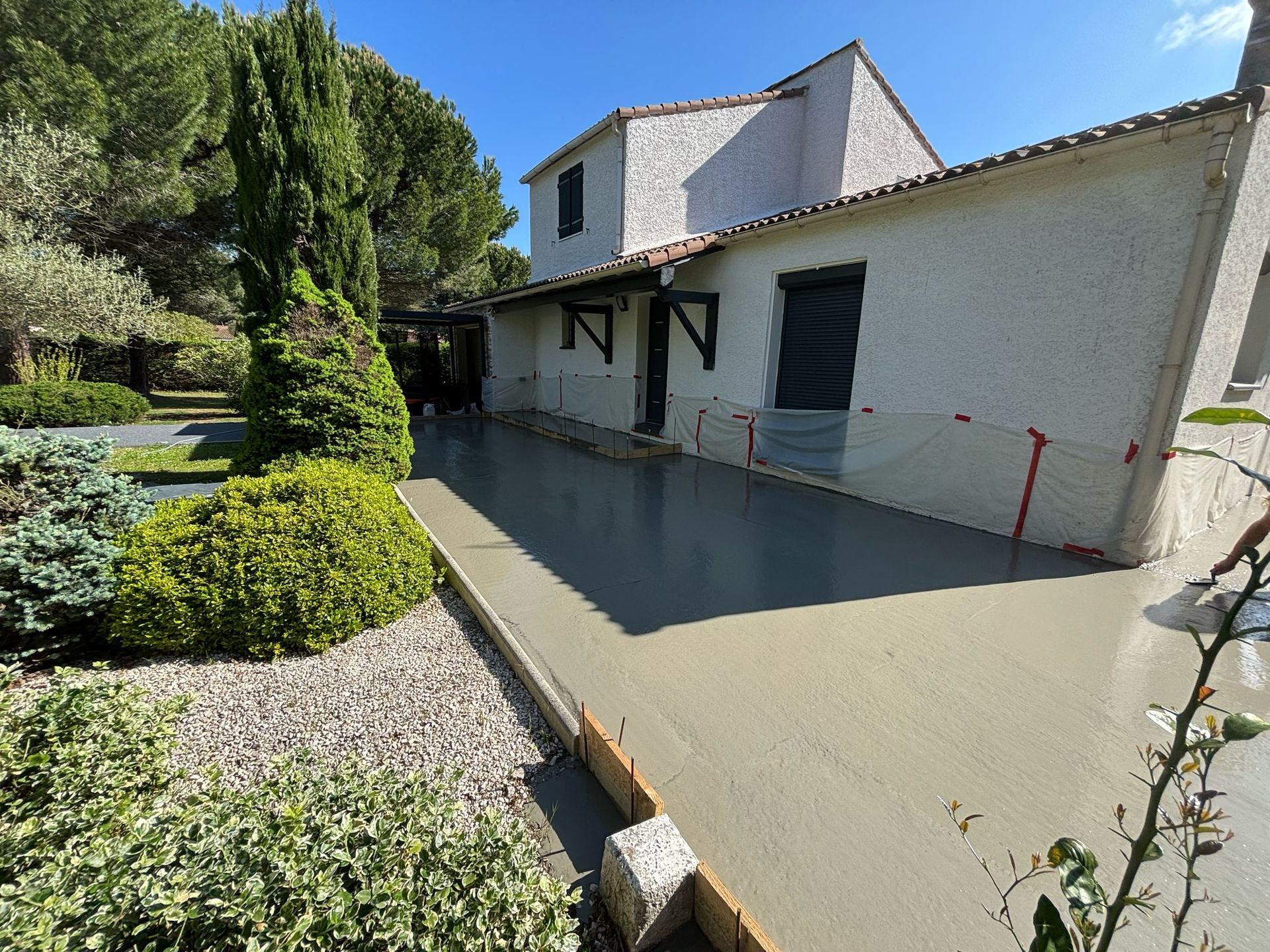 Dépose u carrelage et réalisation de la chape béton