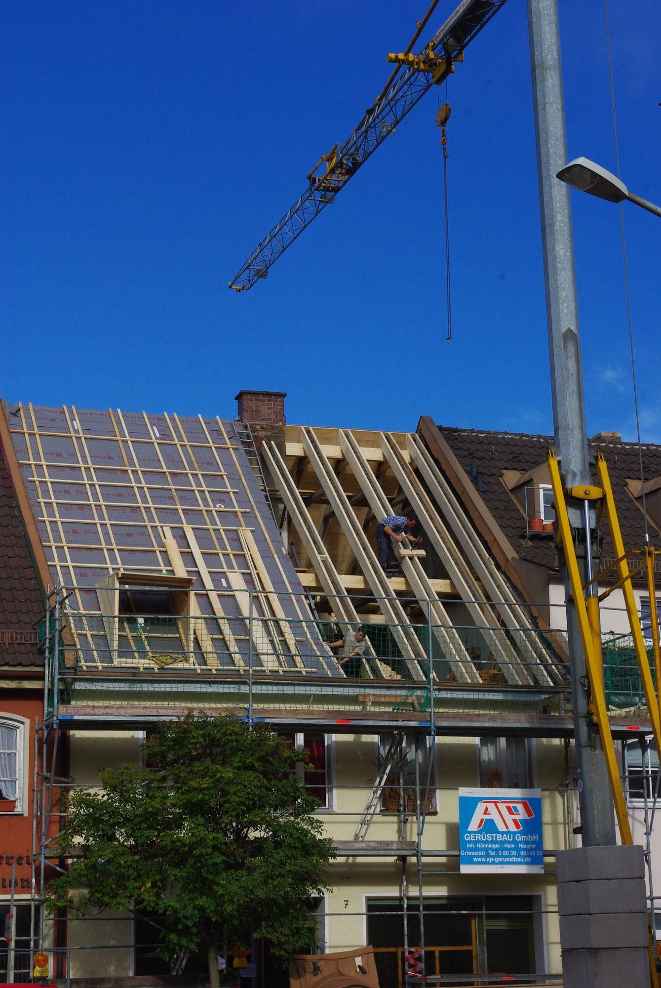 Umbauarbeiten, Ansicht des Krans