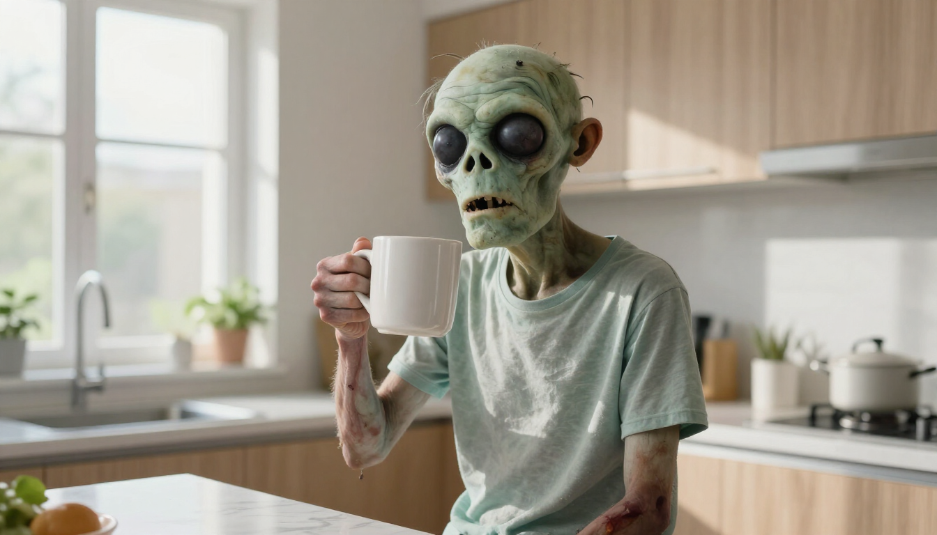 Zombi cansado buscando energía