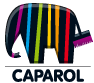 Gestreifter Pullover der Marke Caparol in Regenbogenfarben