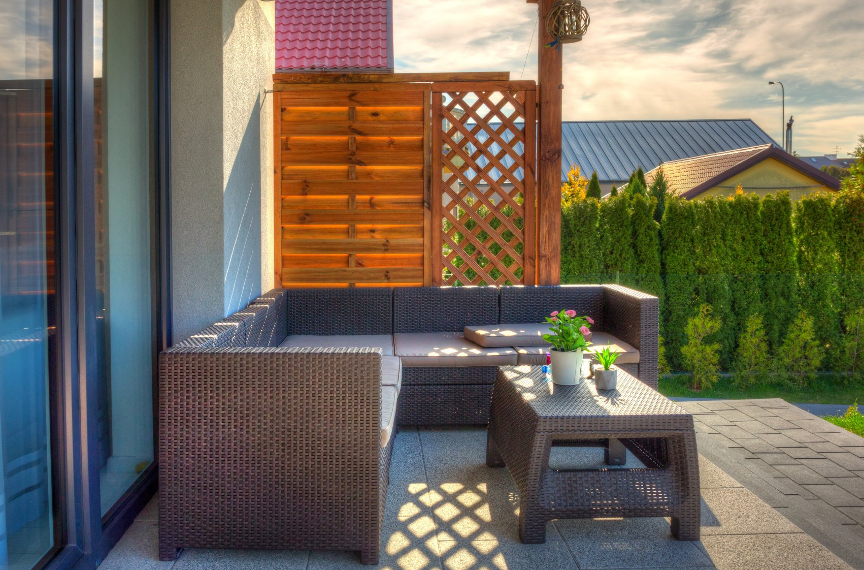 Terrasse avec canapé