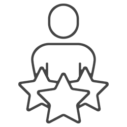 Icon Person und Sterne