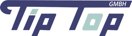 Ein blau-weißes Logo für die Tip Top GmbH