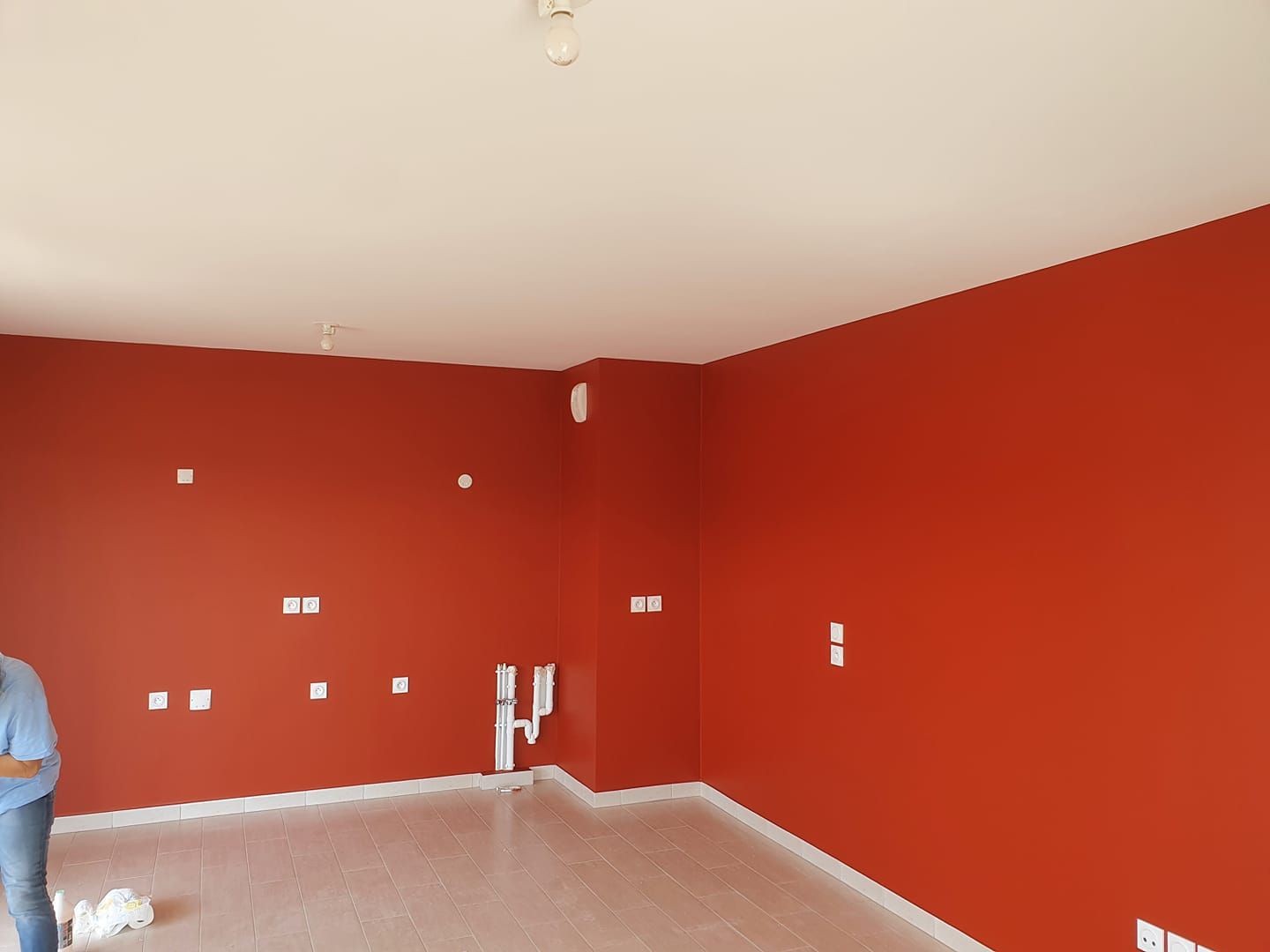 Des palmiers sur un mur.