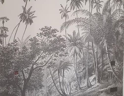 Un papier peint avec des palmiers.