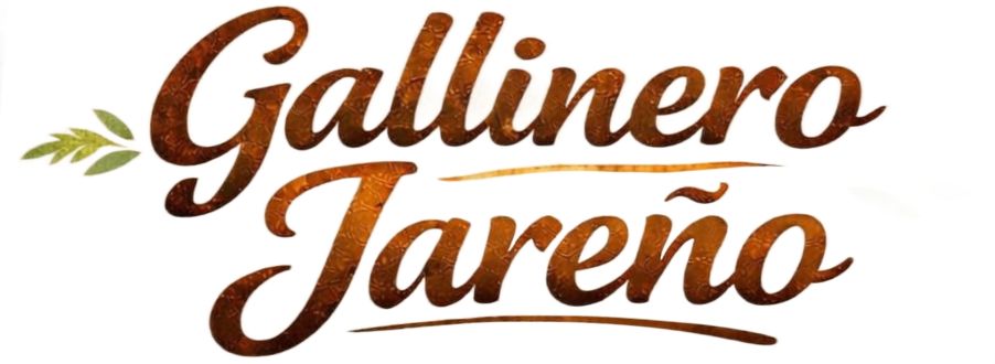 El logotipo "Gallinero Jareño" en color marrón, con textura, tipografía serif.