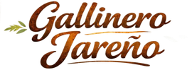 El logotipo "Gallinero Jareño" en color marrón, con textura, tipografía serif.