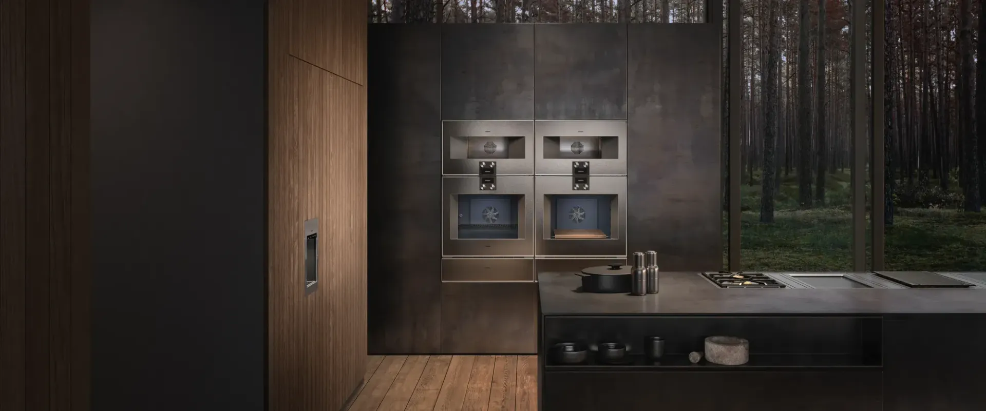 Une cuisine avec de l'équipement moderne