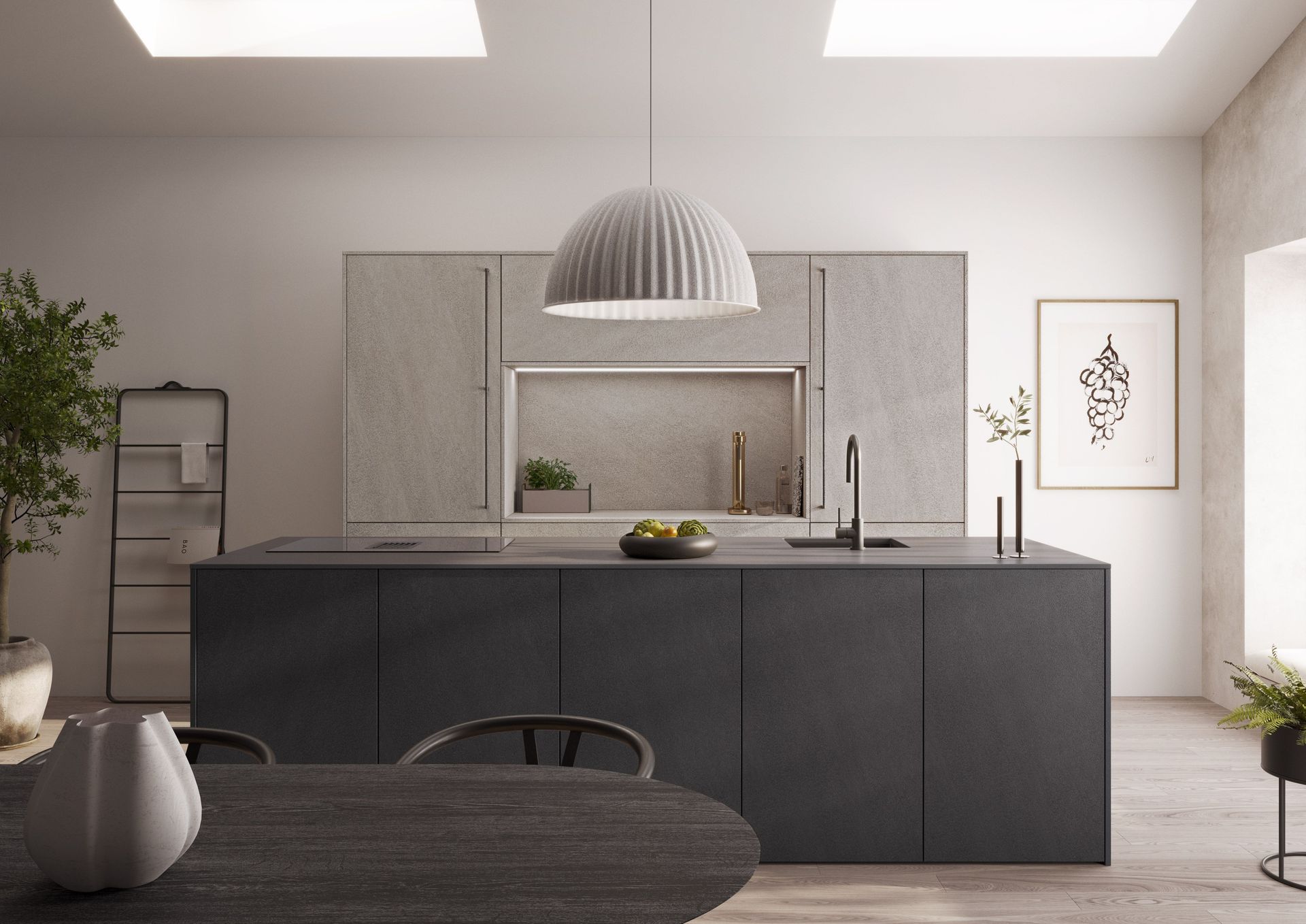 Plan de travail blanc et moderne