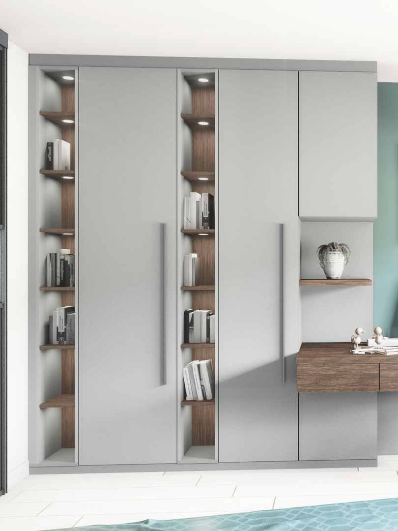 Armoire blanche moderne avec des livres