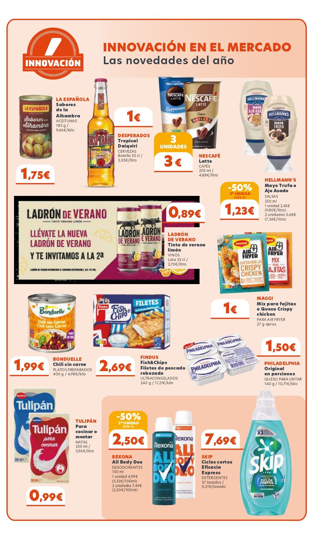 Un folleto de una tienda con muchos productos.