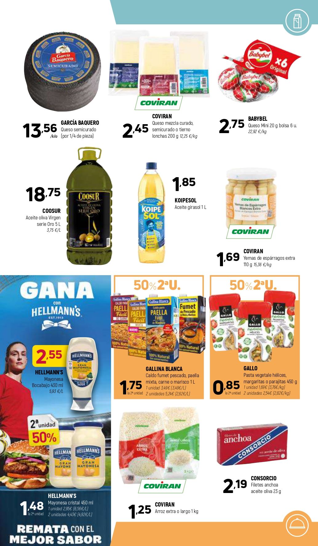 Un folleto de un supermercado muestra una variedad de productos a la venta.