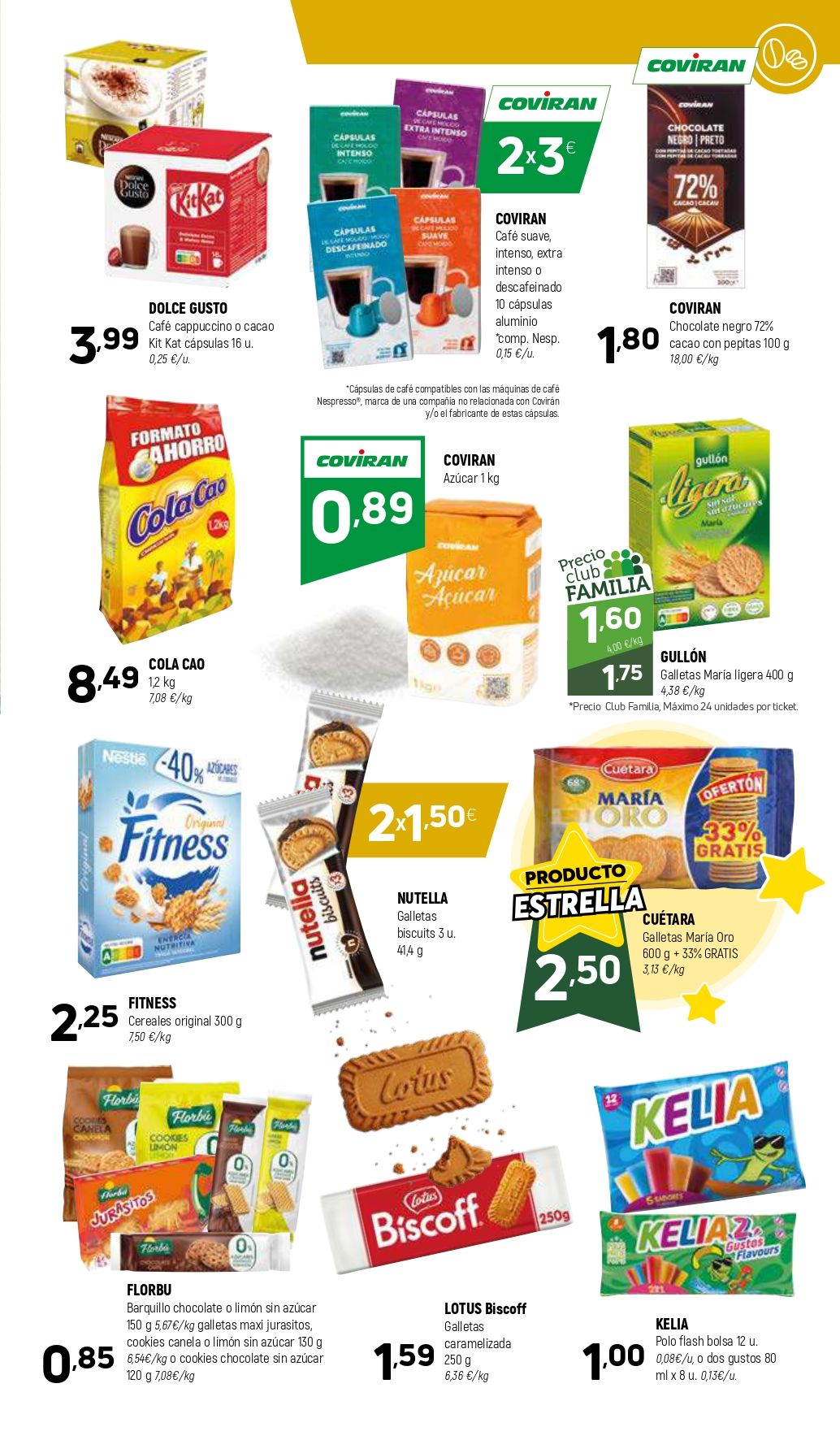 Un folleto de un supermercado muestra una variedad de artículos alimenticios.