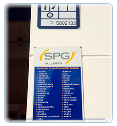 Un cartel que dice SPG Talleres.