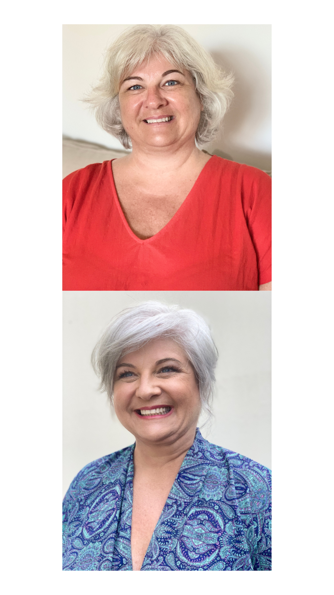 avant apres colorimetrie, coiffure, style vestimentaire, morphologie, conseil en image en ligne ou à la Réunion