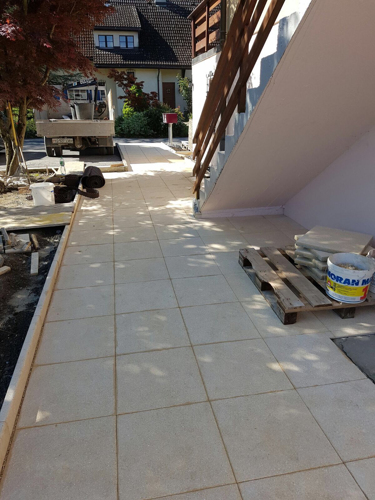 Jardibois - Plantations d'une haie de photinias et d'un palmier