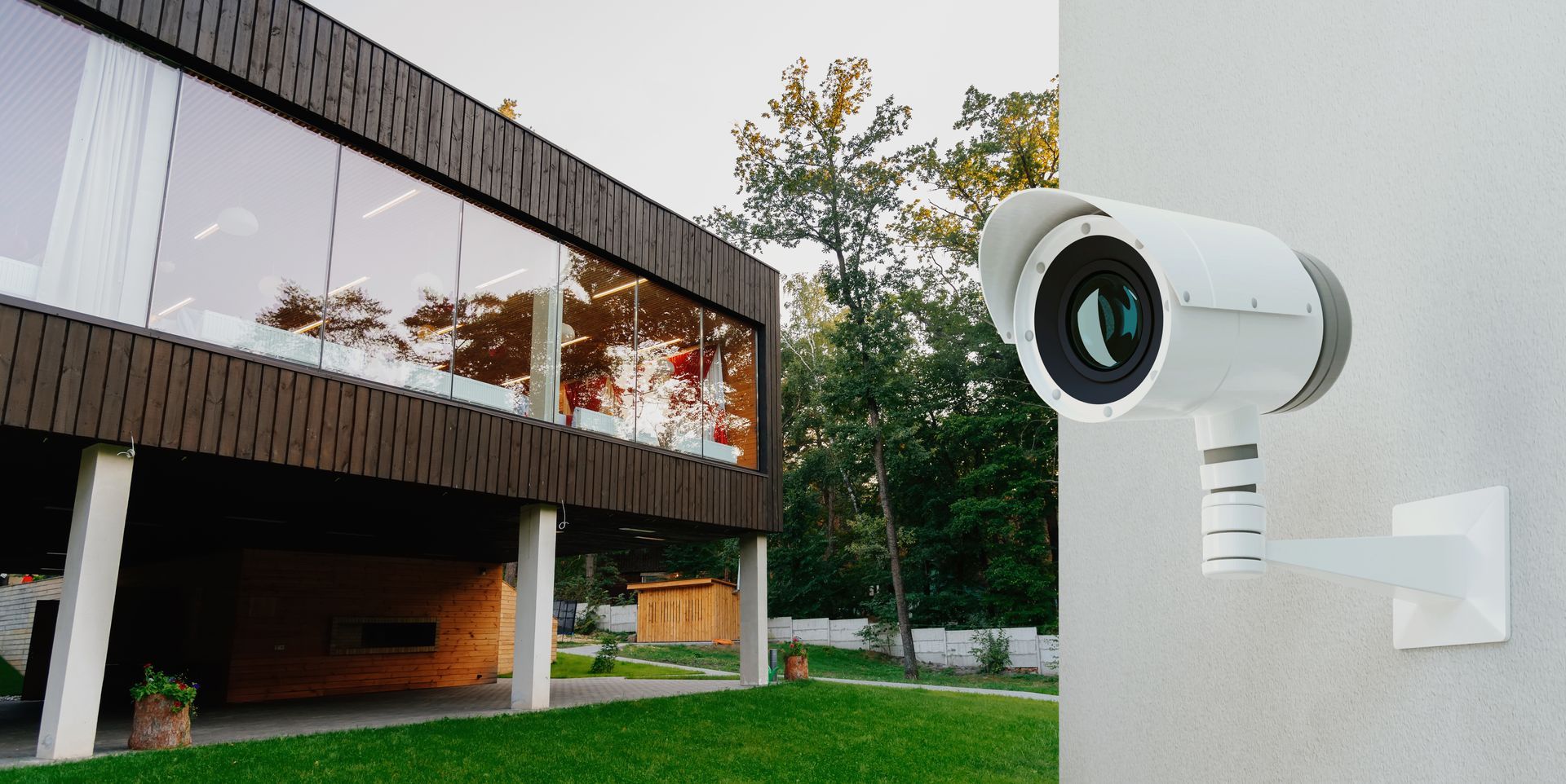 Caméra de sécurité neuve installée en extérieur 