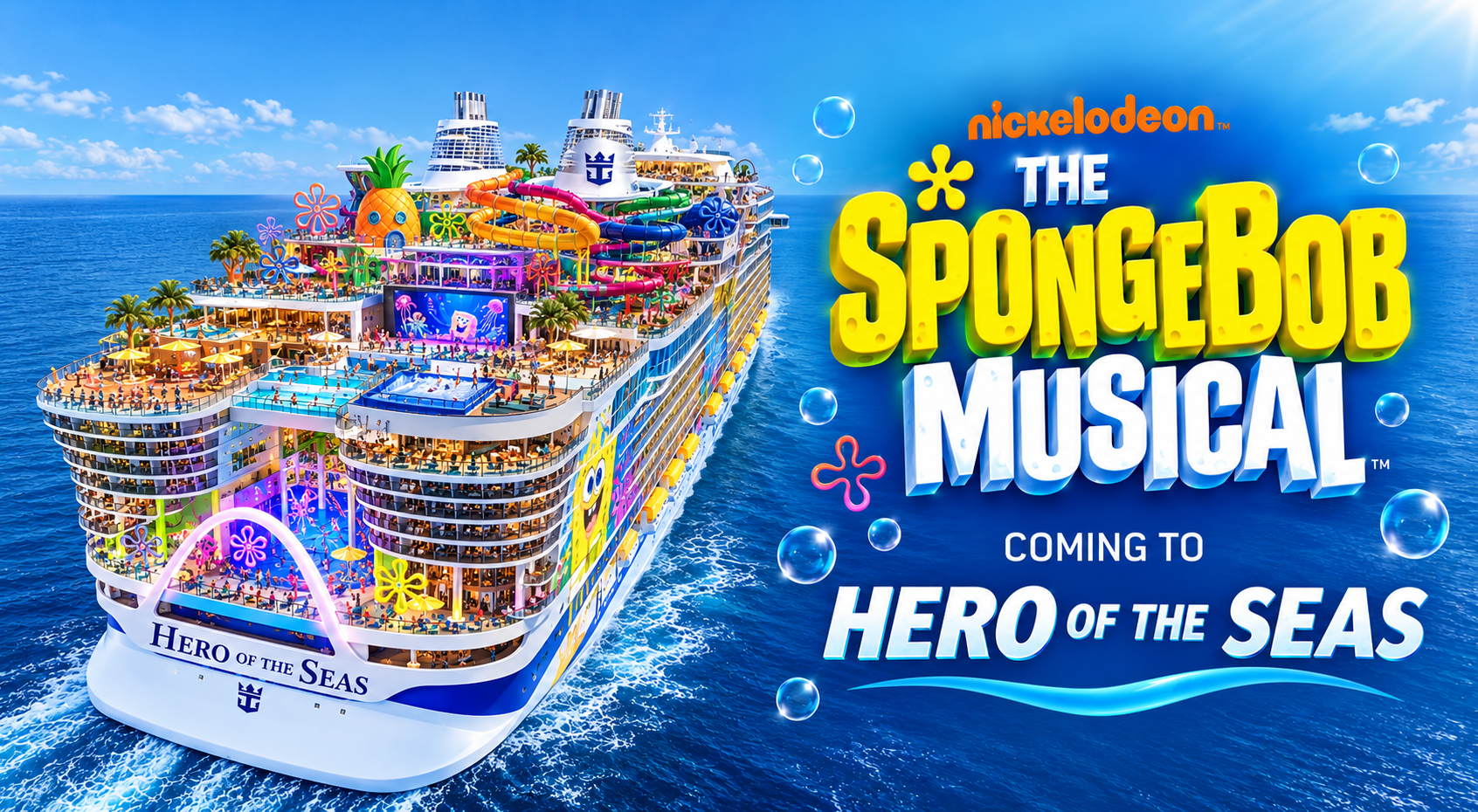 Hero of the Seas Royal Caribbean Icon class ship, SpongeBob Musical at sea on Royal Caribbean