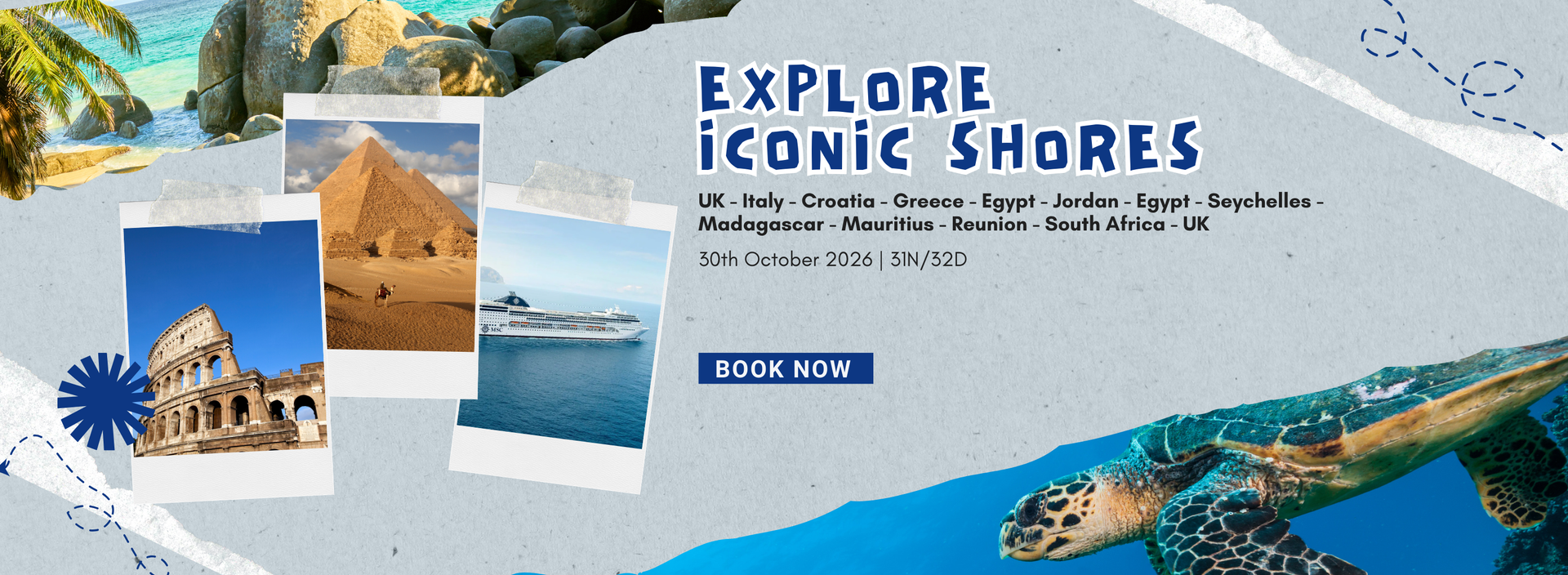 Iconic shores | Egypt | Europe | Luxury Cruise | Madagascar | Mauritius | Cruise Deal | holidays | South Africa