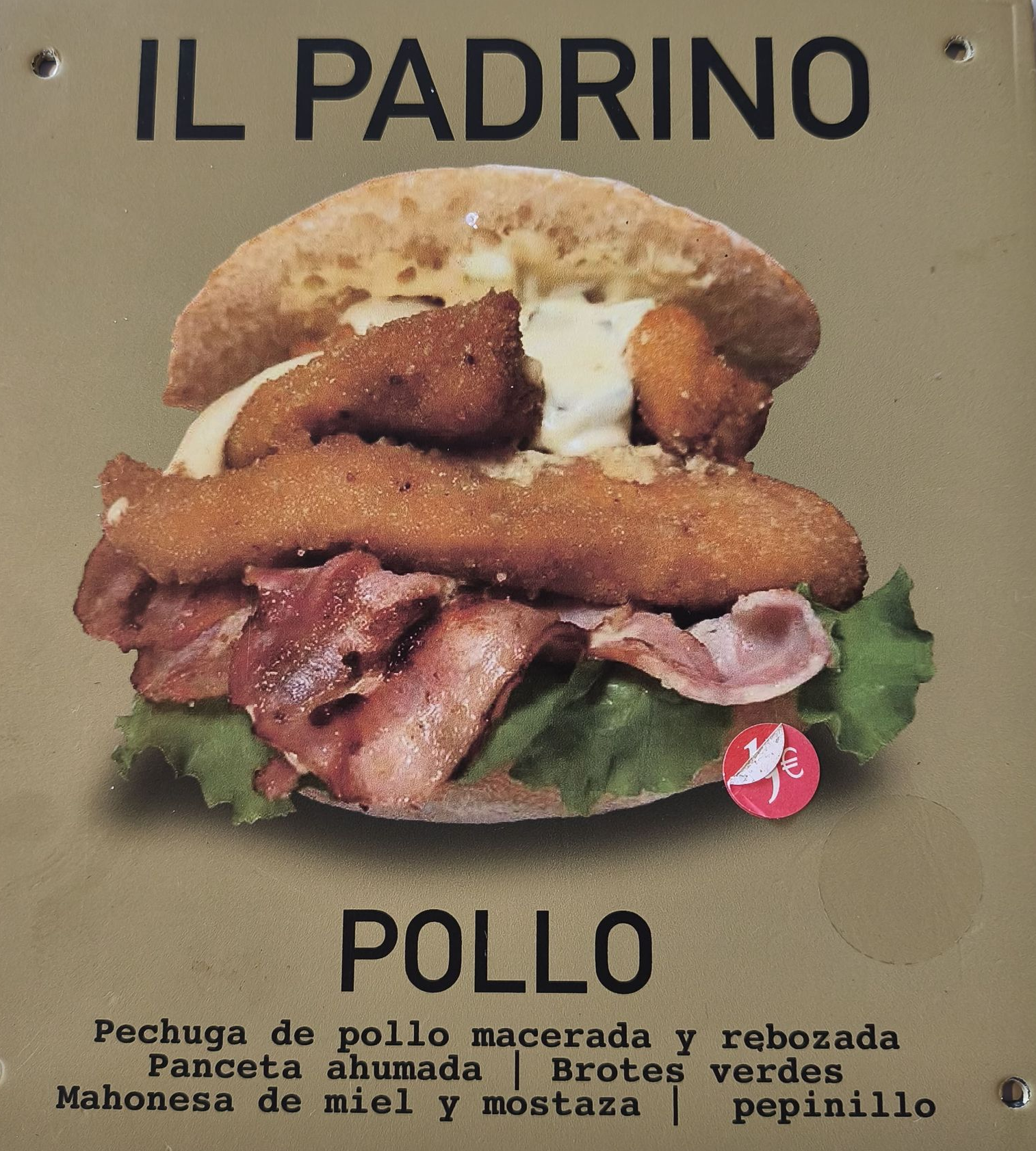 Cartel para una hamburguesa llamada 