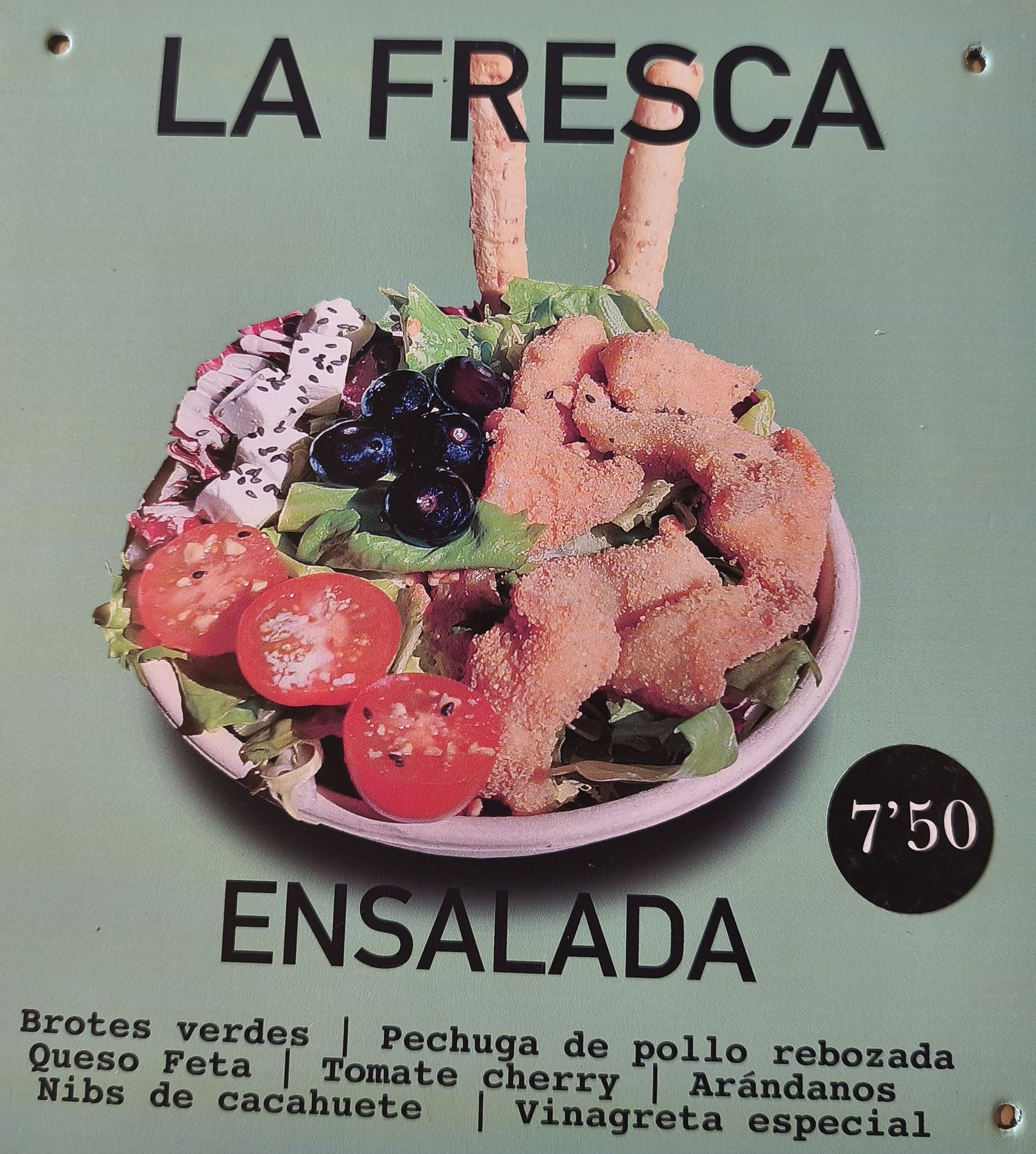 Cartel para una ensalada llamada 