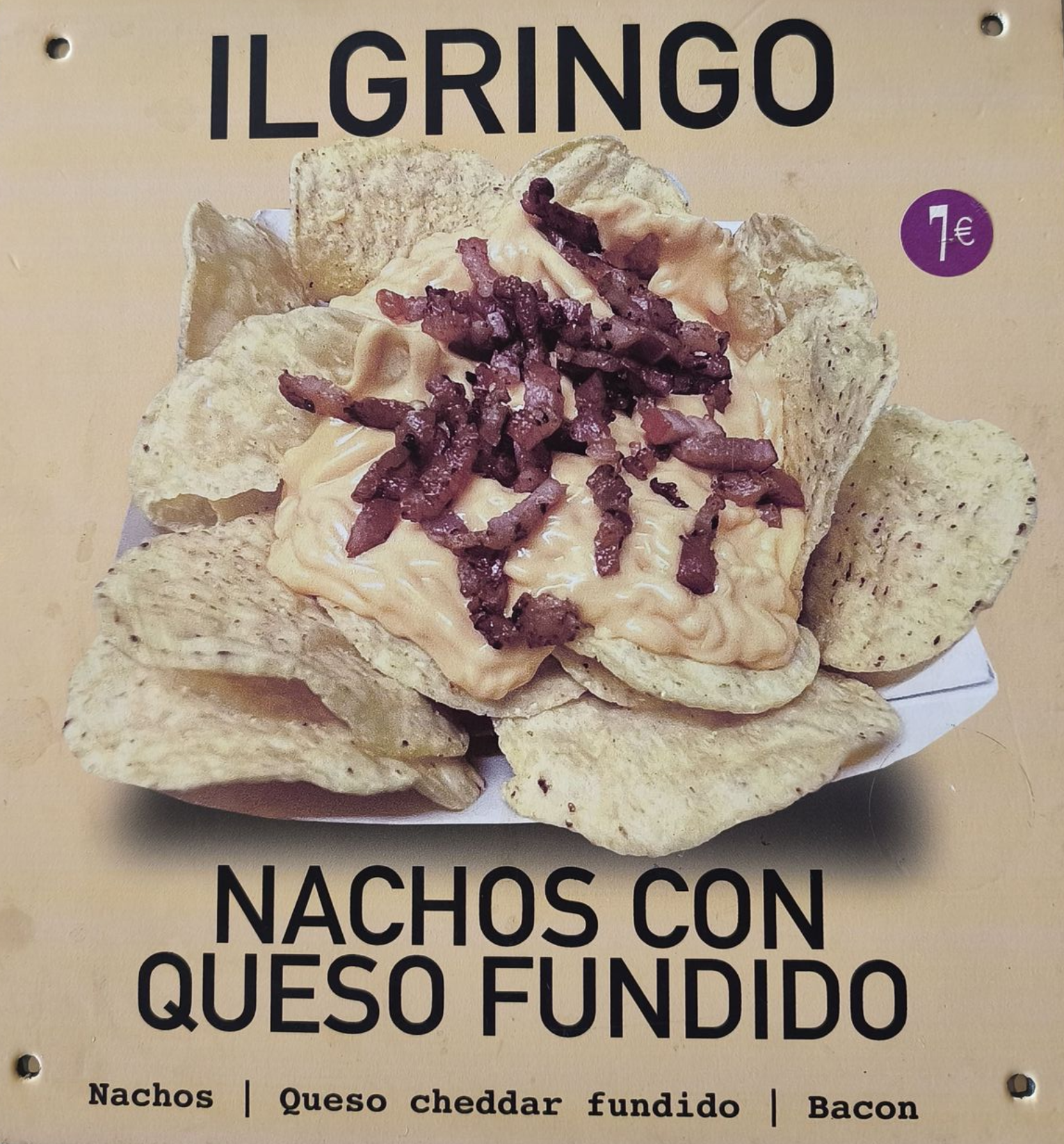 Cartel para nachos 