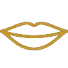 Un dibujo de la boca de una mujer con una sonrisa en forma de corazón.