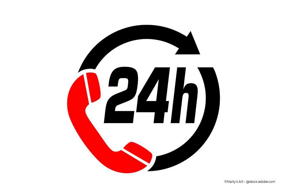 24-Stunden-Telefonhotline-Symbol