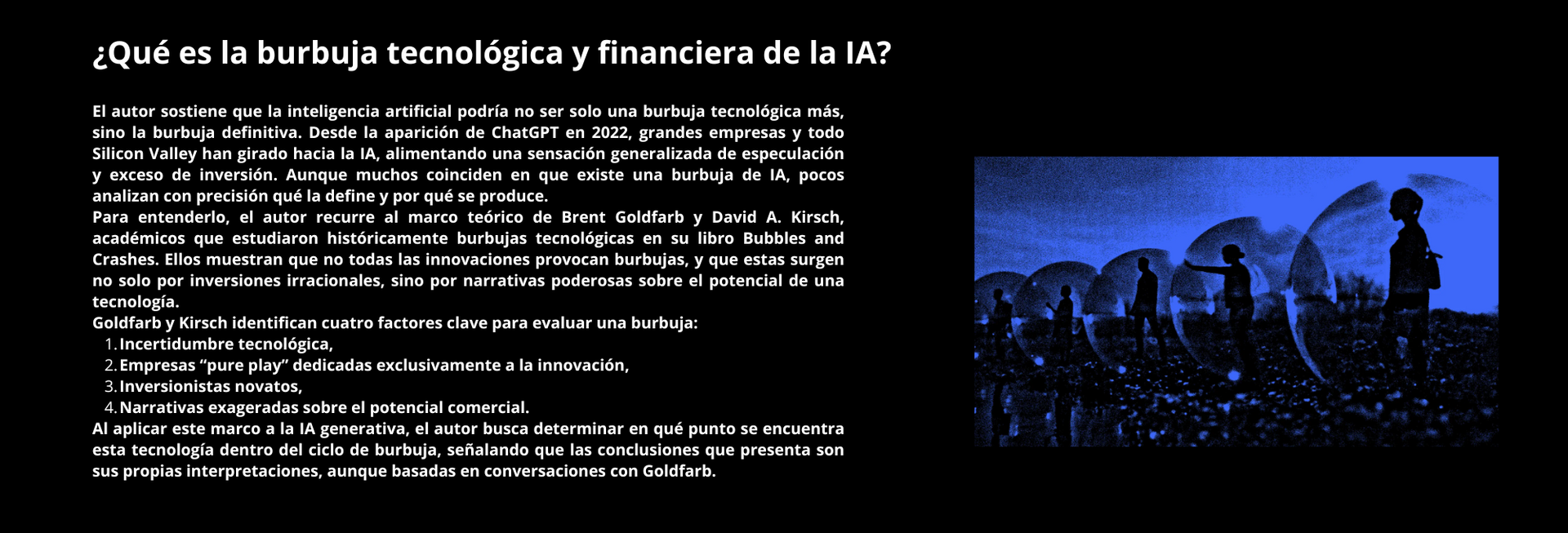 Texto sobre fondo negro:¿Cómo funciona el precio de la luz? e información en español. Un icono de bombilla se encuentra en la esquina superior derecha.