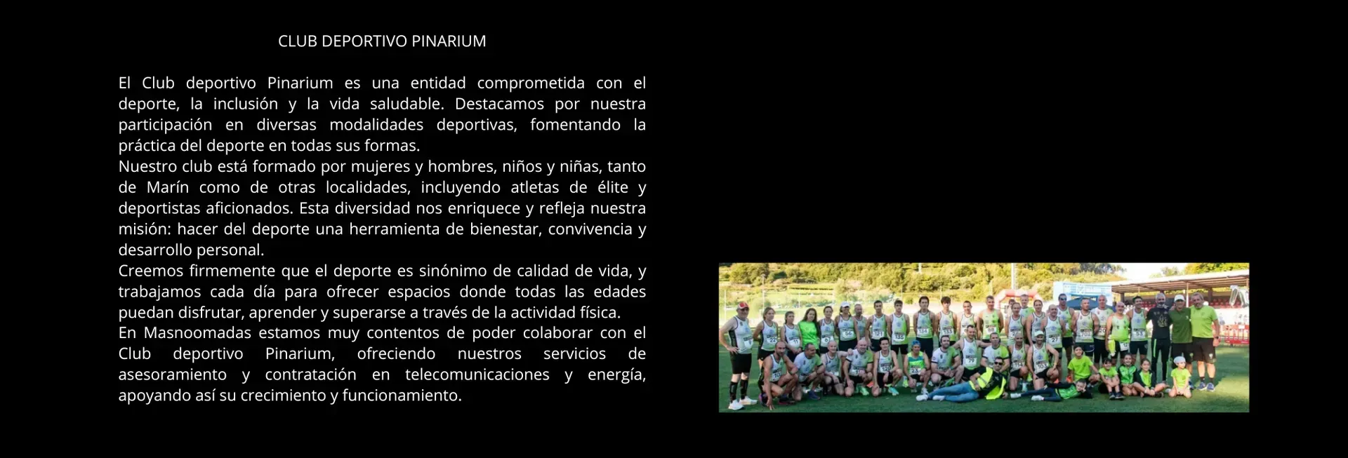 Un grupo de personas posando en uniforme junto a un bloque de texto.