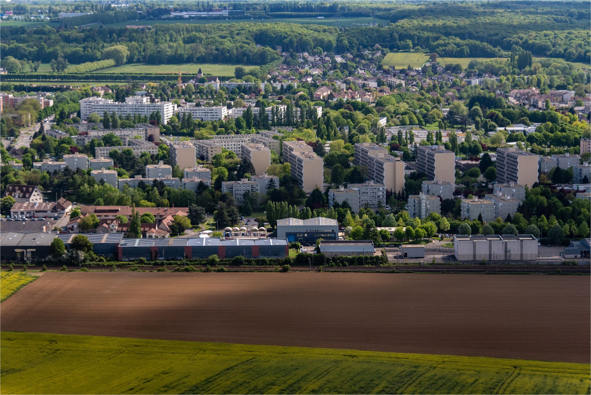 Vue sur une ville des Yvelines