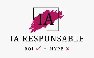 Un logotipo para una empresa llamada ia responsable con una pincelada rosa.