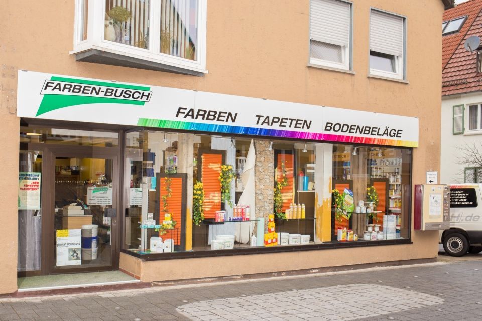 Sicht auf Studio und Kassenbereich der Farbenhandels Busch