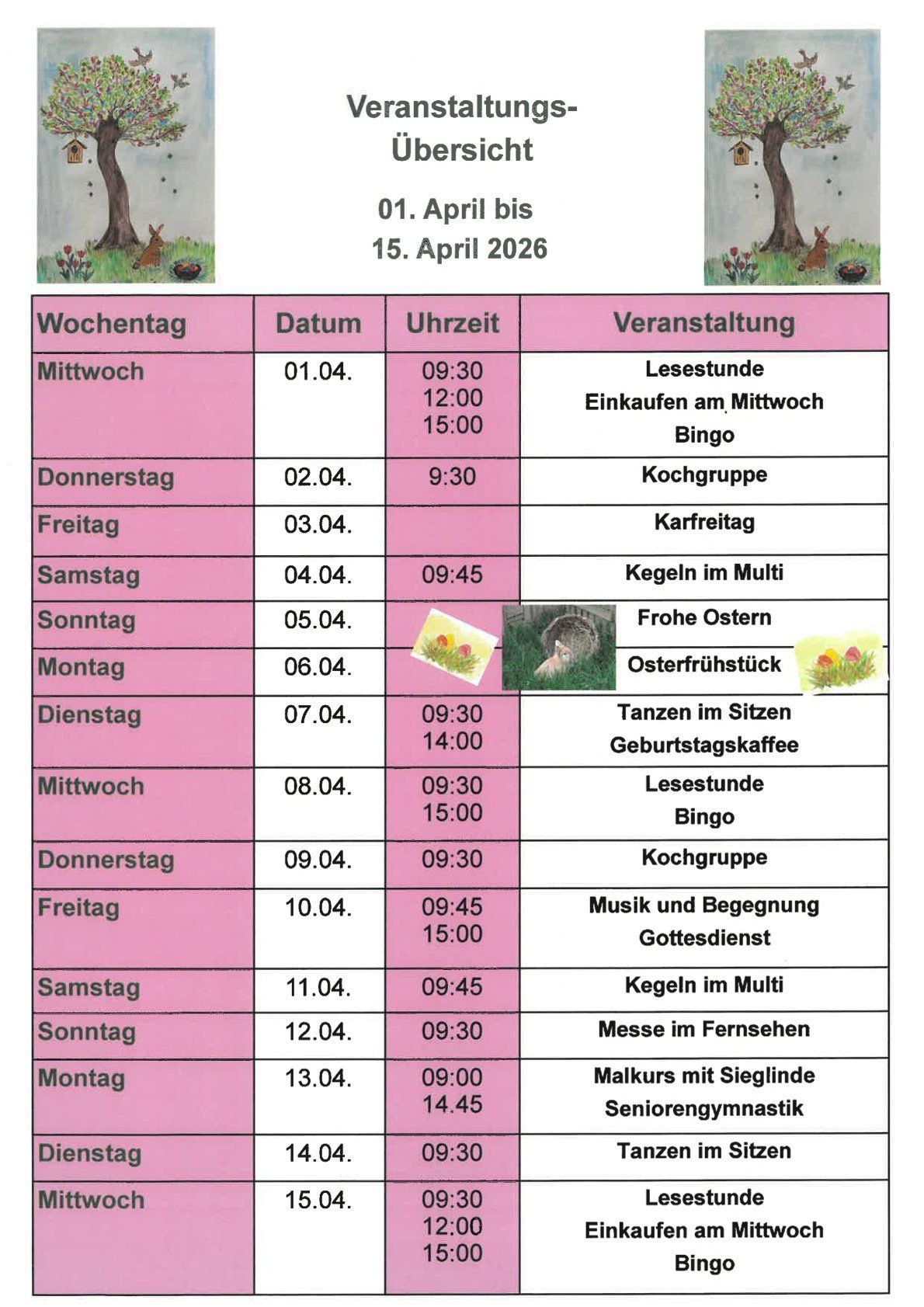 Veranstaltungskalender Seite 1 Veranstaltungskalender Seite 1