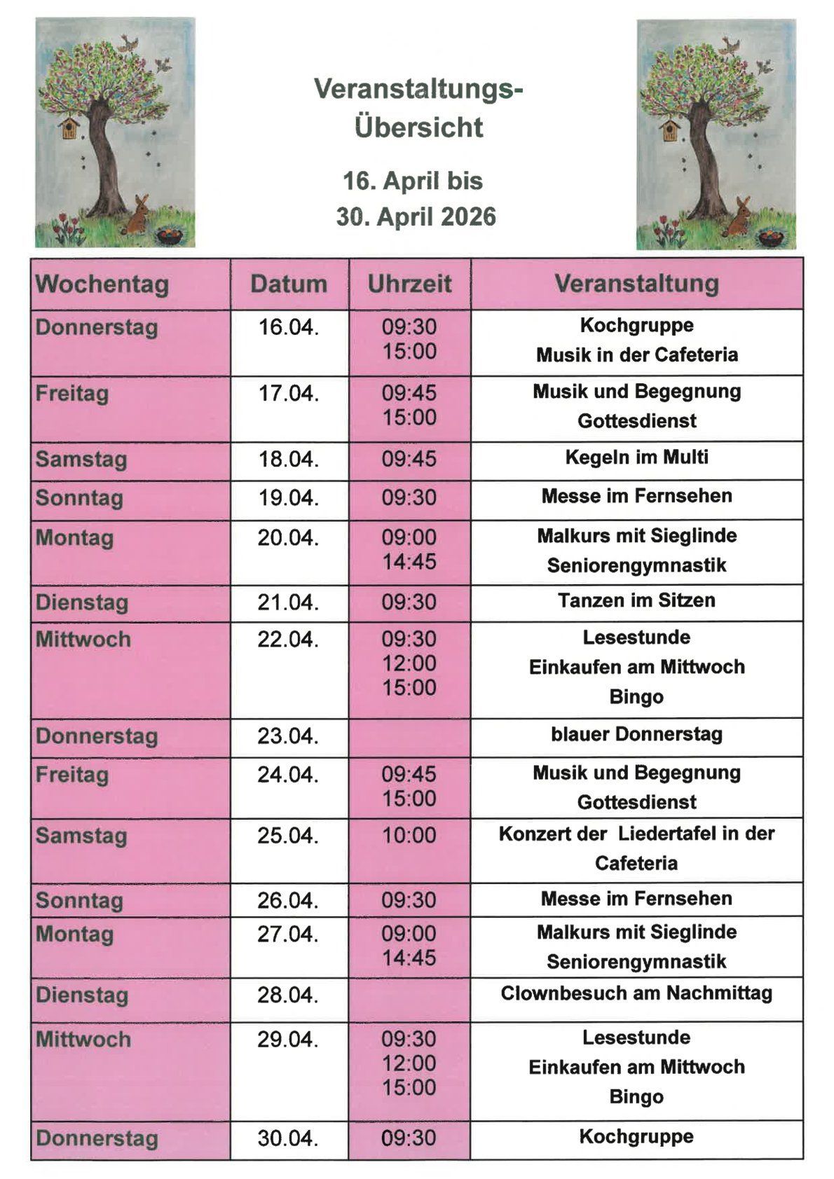 Veranstaltungskalender Seite 2 Veranstaltungskalender Seite 2