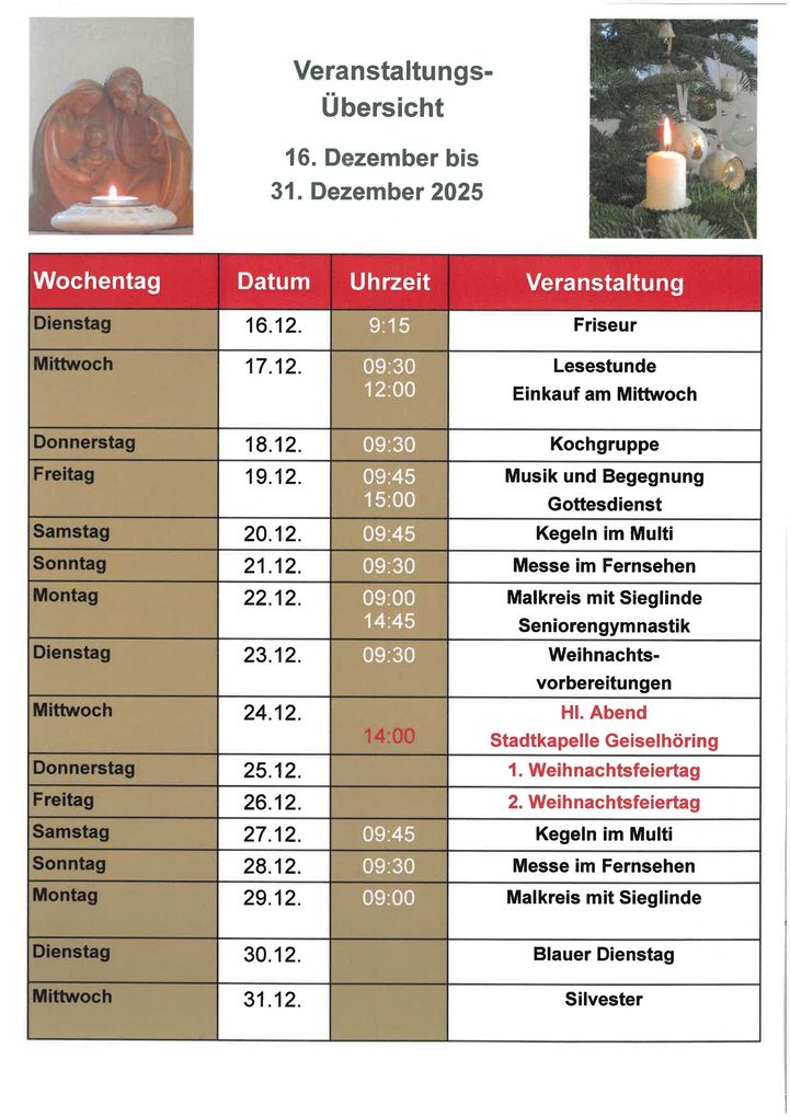 Veranstaltungskalender Seite 2