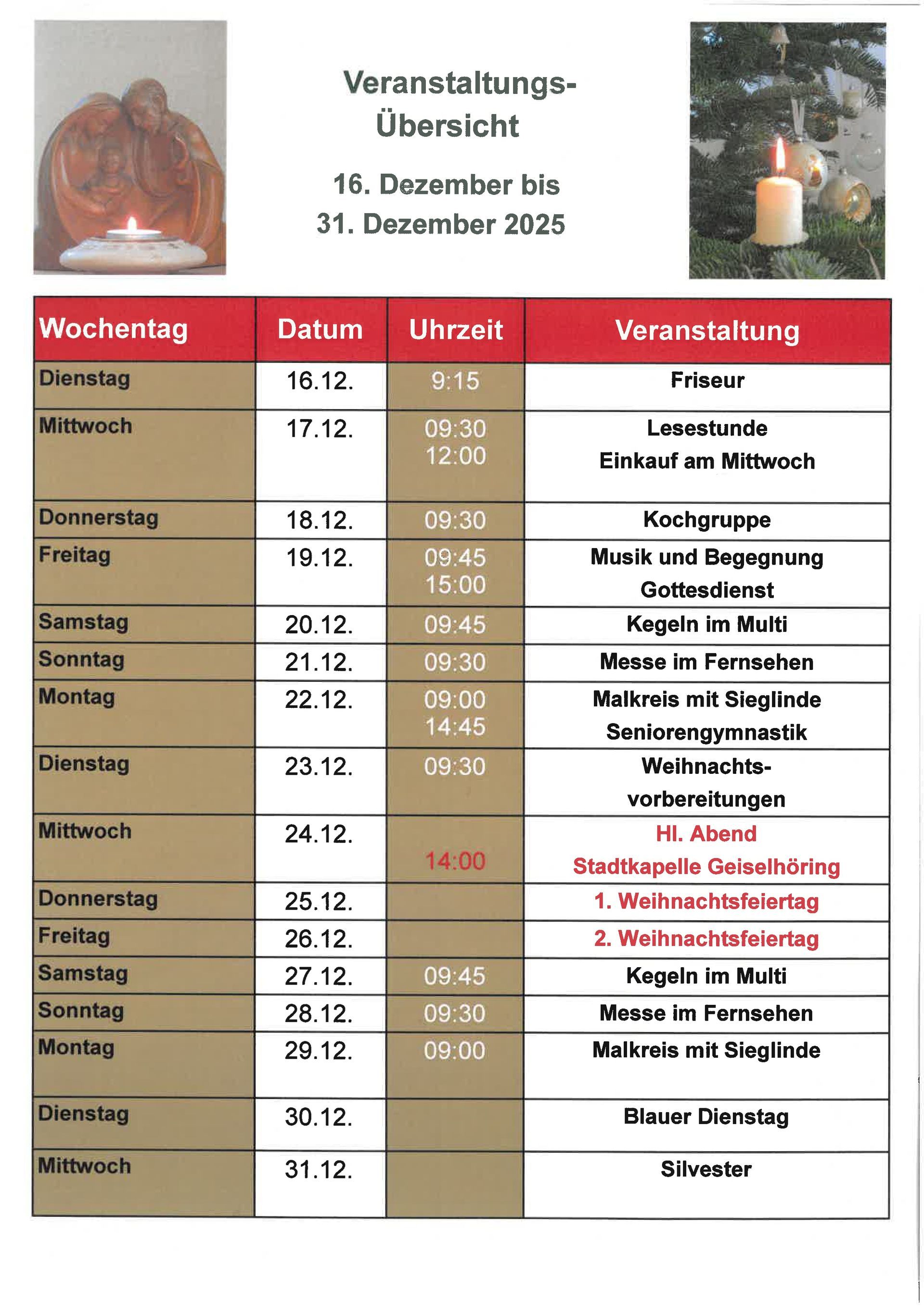 Veranstaltungskalender Seite 2