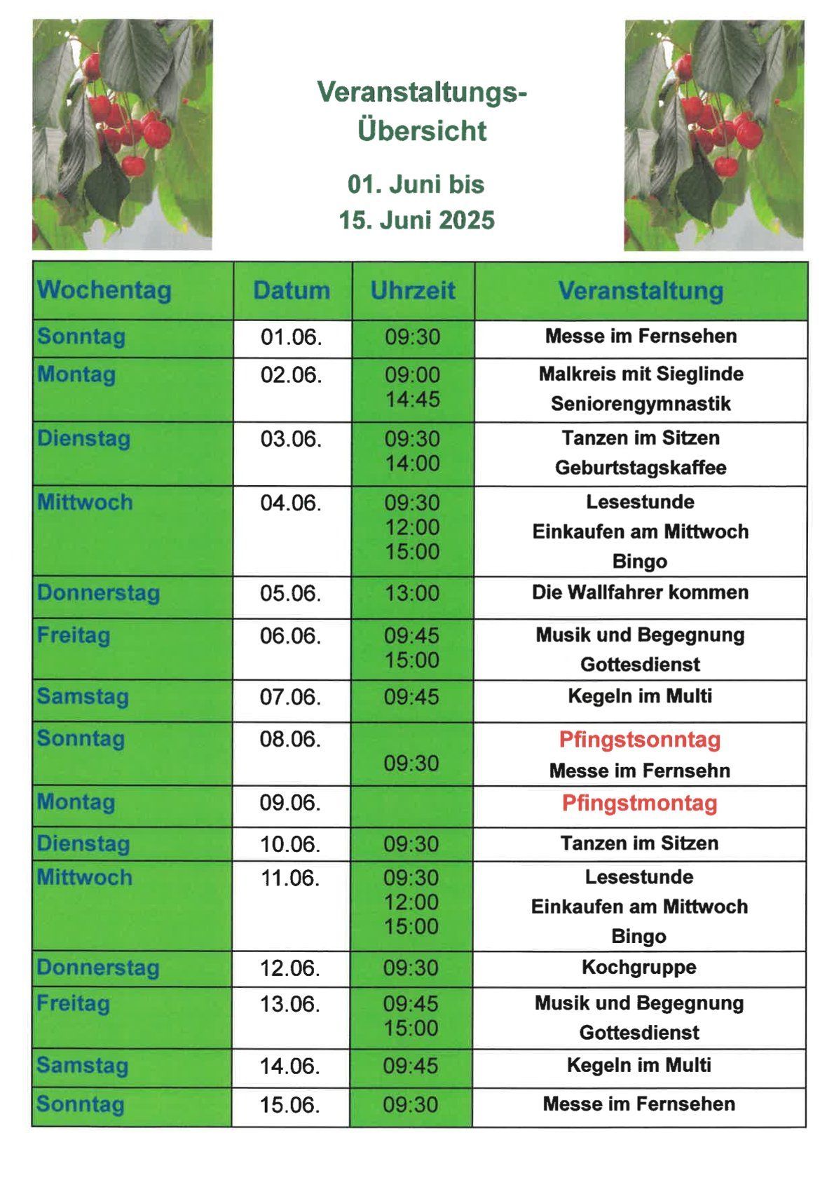 Veranstaltungskalender Seite 1