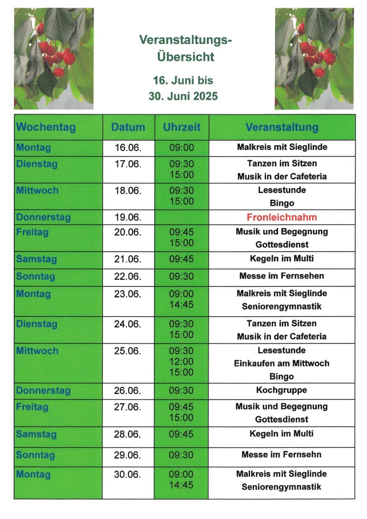 Veranstaltungskalender Seite 2
