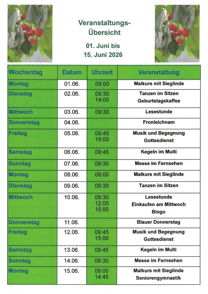 Veranstaltungskalender Seite 1