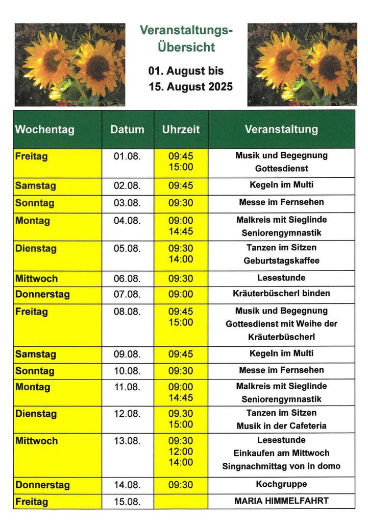 Veranstaltungskalender Seite 1
