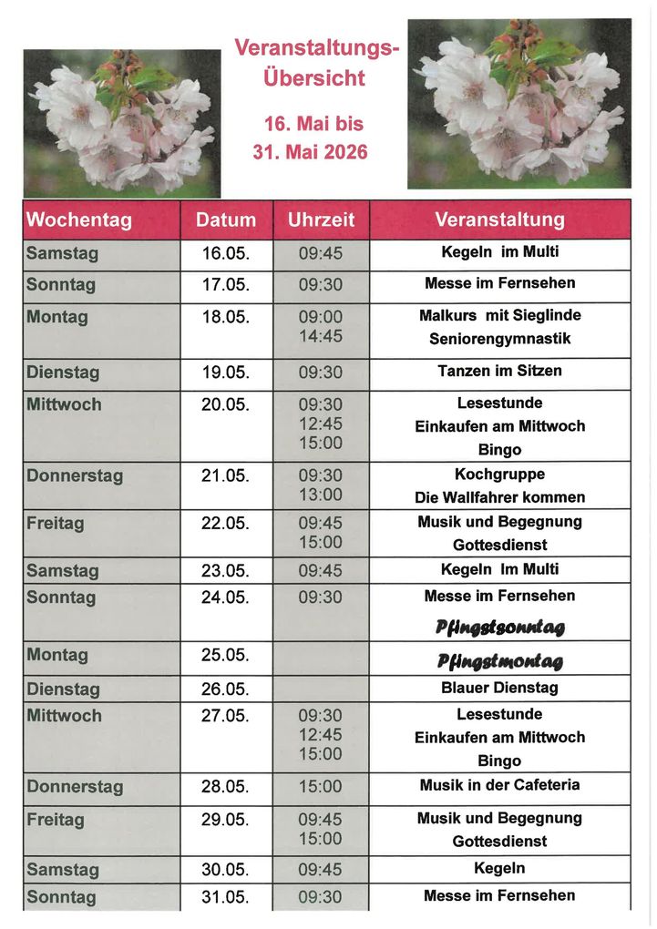 Veranstaltungskalender Seite 2